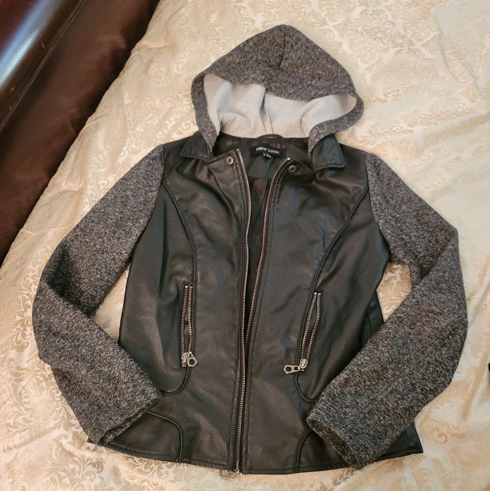 Faux leather hoodie size S